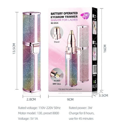 2 In 1 Electric Eyebrow Trimmer And Shaver, Rechargeable