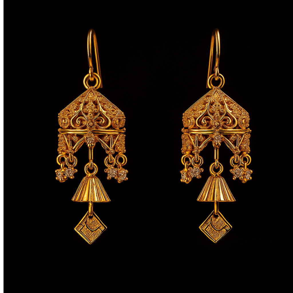 Luminous Gold Plated Earrings For Ladies And Girls | Gold Plated Earrings