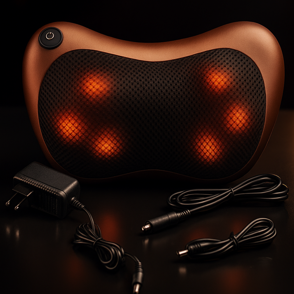 Head Massage Pillow Relax Vibrator Electric Shoulder Back Heating Kneading Infrared Therapy Shiatsu Neck Massager