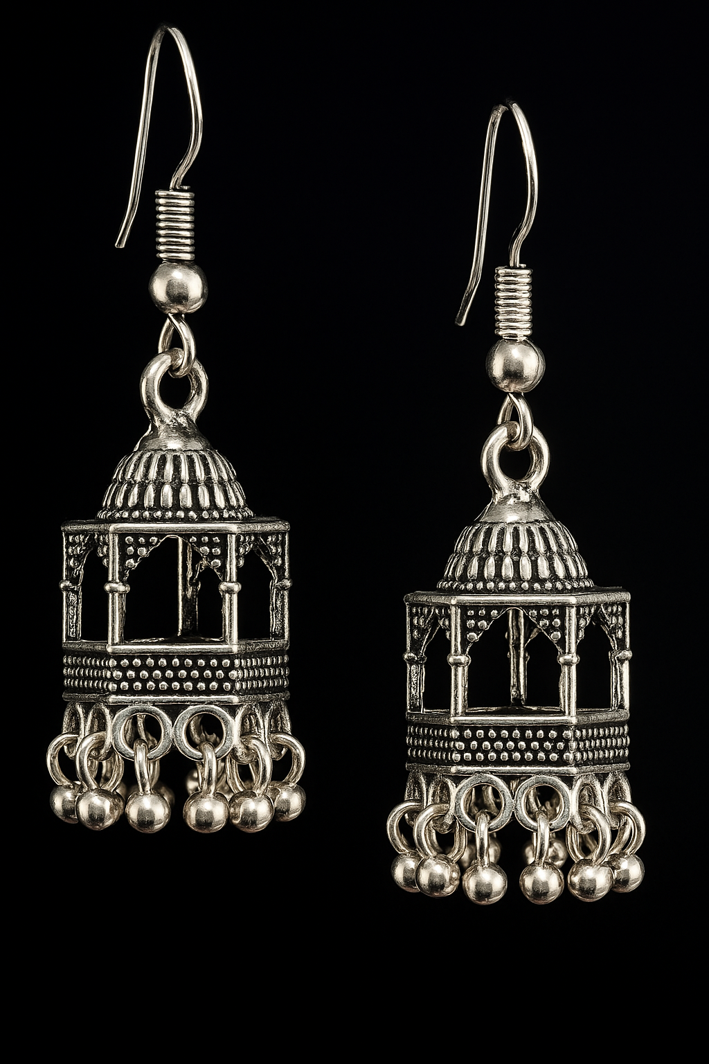Elegant Silver Indian Jhumka  | Ethnic Wear | Casual Wear
