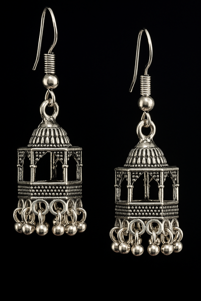 Elegant Silver Indian Jhumka  | Ethnic Wear | Casual Wear