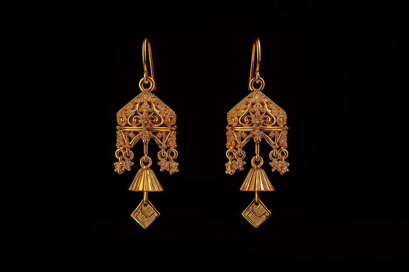 Luminous Gold Plated Earrings For Ladies And Girls | Gold Plated Earrings