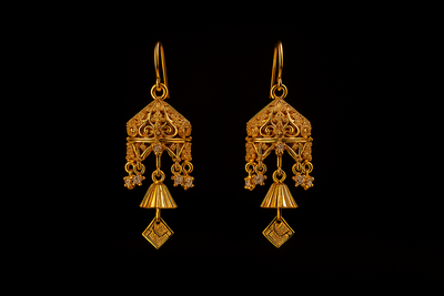 Luminous Gold Plated Earrings For Ladies And Girls | Gold Plated Earrings