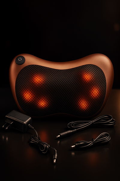 Head Massage Pillow Relax Vibrator Electric Shoulder Back Heating Kneading Infrared Therapy Shiatsu Neck Massager
