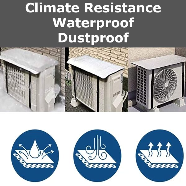 Ac Outdoor Unit Protector Heat Insulation Sunlight Shade Protector From Dust With Adjustable Buckle