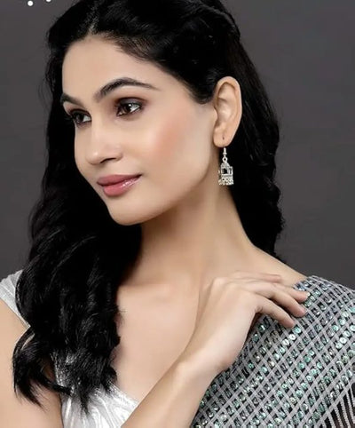 Elegant Silver Indian Jhumka  | Ethnic Wear | Casual Wear