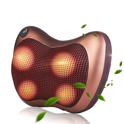 Head Massage Pillow Relax Vibrator Electric Shoulder Back Heating Kneading Infrared Therapy Shiatsu Neck Massager
