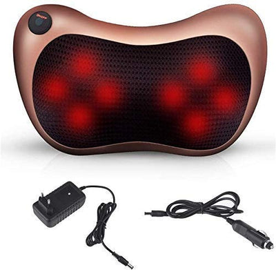 Head Massage Pillow Relax Vibrator Electric Shoulder Back Heating Kneading Infrared Therapy Shiatsu Neck Massager