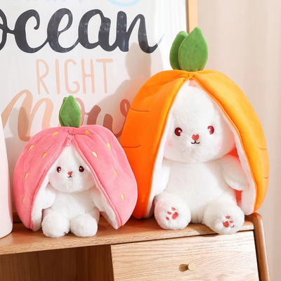 Rabbit New Creative Strawberry Rabbit Plush Soft Doll Hug Pillow | Best Quality Stuff Toy For Babies & Kids – Random Color